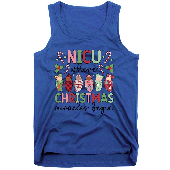 Nicu Christmas Miracles Nicu Nurse Xmas Party Nicu Nursing Gift Tank Top