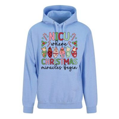 Nicu Christmas Miracles Nicu Nurse Xmas Party Nicu Nursing Gift Unisex Surf Hoodie