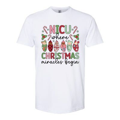 Nicu Christmas Miracles Nicu Nurse Xmas Party Nicu Nursing Gift Softstyle CVC T-Shirt