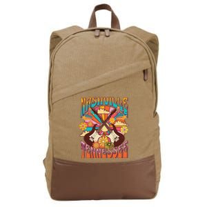 Nashville Country Music City Trip Retro Nash Bash Bach Cotton Canvas Backpack