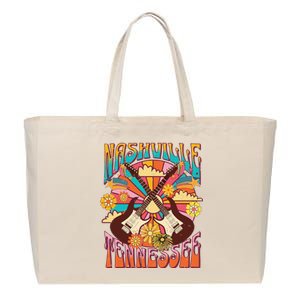 Nashville Country Music City Trip Retro Nash Bash Bach Cotton Canvas Jumbo Tote