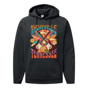 Nashville Country Music City Trip Retro Nash Bash Bach Performance Fleece Hoodie