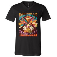 Nashville Country Music City Trip Retro Nash Bash Bach V-Neck T-Shirt