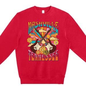 Nashville Country Music City Trip Retro Nash Bash Bach Premium Crewneck Sweatshirt