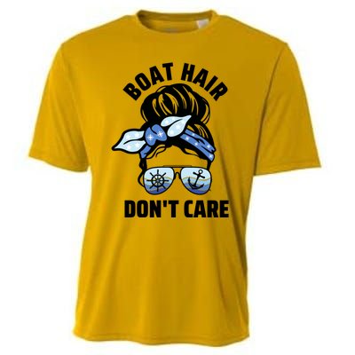 Nautical Captain Mom Boating Boat Hair Don't Care Gift Cooling Performance Crew T-Shirt