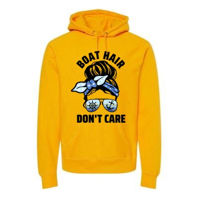 Nautical Captain Mom Boating Boat Hair Don't Care Gift Premium Hoodie