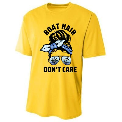 Nautical Captain Mom Boating Boat Hair Don't Care Gift Performance Sprint T-Shirt