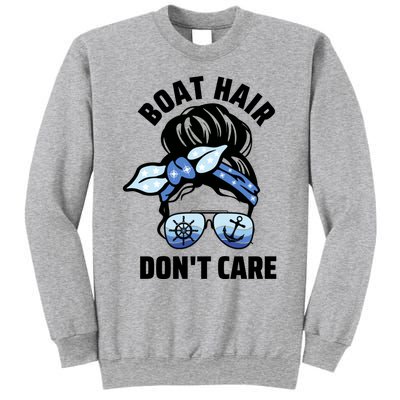 Nautical Captain Mom Boating Boat Hair Don't Care Gift Sweatshirt