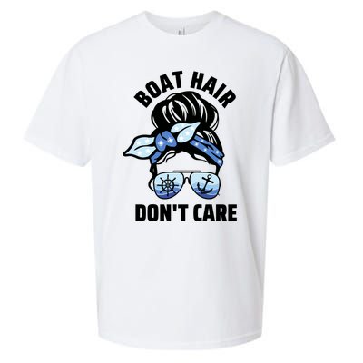 Nautical Captain Mom Boating Boat Hair Don't Care Gift Sueded Cloud Jersey T-Shirt