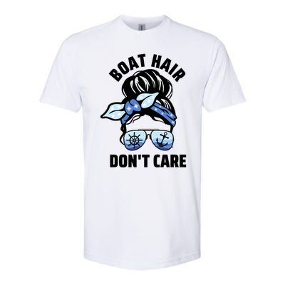 Nautical Captain Mom Boating Boat Hair Don't Care Gift Softstyle CVC T-Shirt