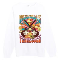 Nashville Country Music City Girls Trip Retro Nash Bash Bach Premium Crewneck Sweatshirt