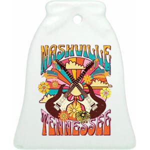 Nashville Country Music City Girls Trip Retro Nash Bash Bach Ceramic Bell Ornament