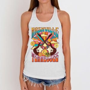 Nashville Country Music City Girls Trip Retro Nash Bash Bach Women's Knotted Racerback Tank