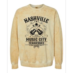 Nashville Country Music City Girls Trip Retro Nash Bash Bach Colorblast Crewneck Sweatshirt