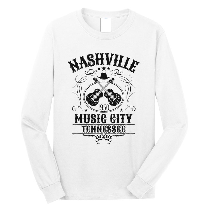 Nashville Country Music City Girls Trip Retro Nash Bash Bach Long Sleeve Shirt