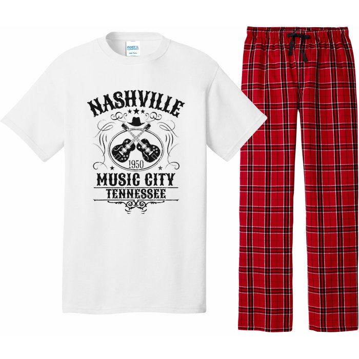 Nashville Country Music City Girls Trip Retro Nash Bash Bach Pajama Set