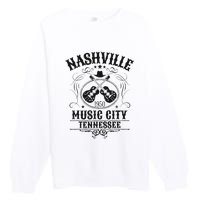 Nashville Country Music City Girls Trip Retro Nash Bash Bach Premium Crewneck Sweatshirt