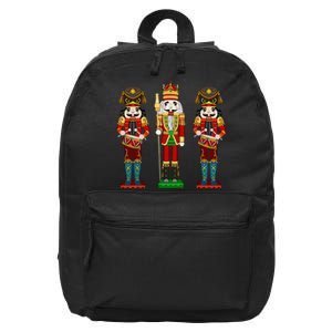 Nutcracker Cracking Nuts Xmas Merry Christmas Holiday Pajama 16 in Basic Backpack