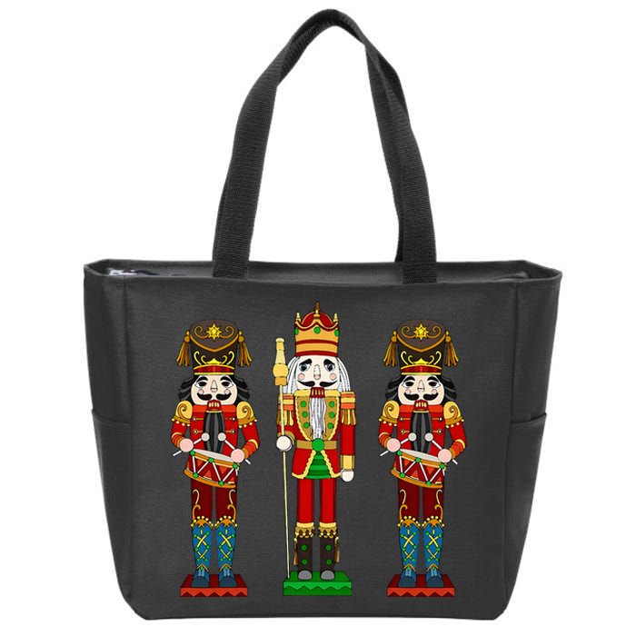 Nutcracker Cracking Nuts Xmas Merry Christmas Holiday Pajama Zip Tote Bag