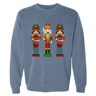 Nutcracker Cracking Nuts Xmas Merry Christmas Holiday Pajama Garment-Dyed Sweatshirt