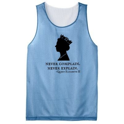 Never Complain Never Explain Queen II Elizabeth England Mesh Reversible Basketball Jersey Tank