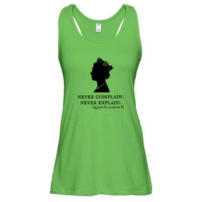 Never Complain Never Explain Queen II Elizabeth England Ladies Essential Flowy Tank