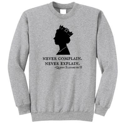 Never Complain Never Explain Queen II Elizabeth England Sweatshirt