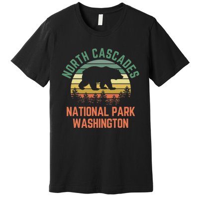 North Cascades National Park Washington Bear Hiking Retro Premium T-Shirt