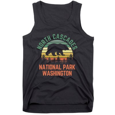 North Cascades National Park Washington Bear Hiking Retro Tank Top