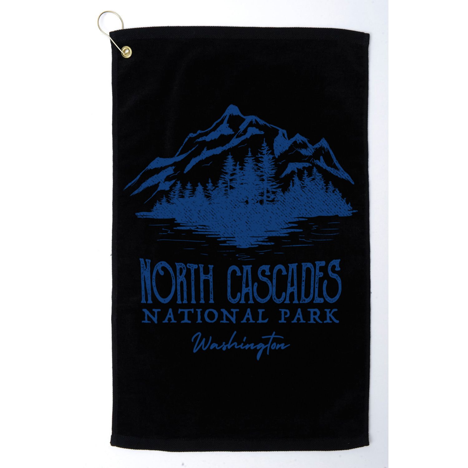 North Cascades National Park Mountain Design Gift Golf Towel