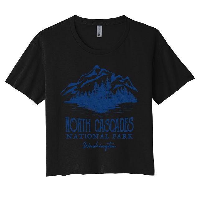 North Cascades National Park Mountain Design Gift Women's Crop Top Tee
