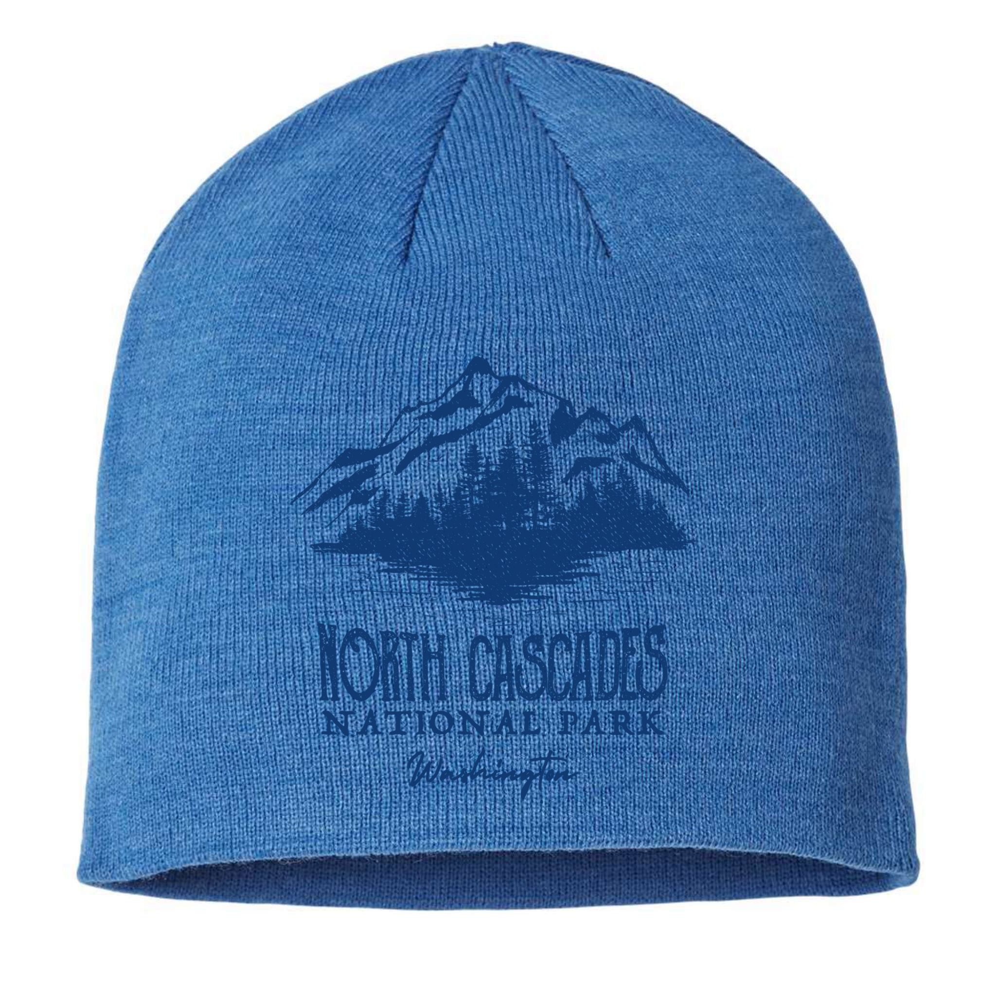 North Cascades National Park Mountain Design Gift Sustainable Beanie