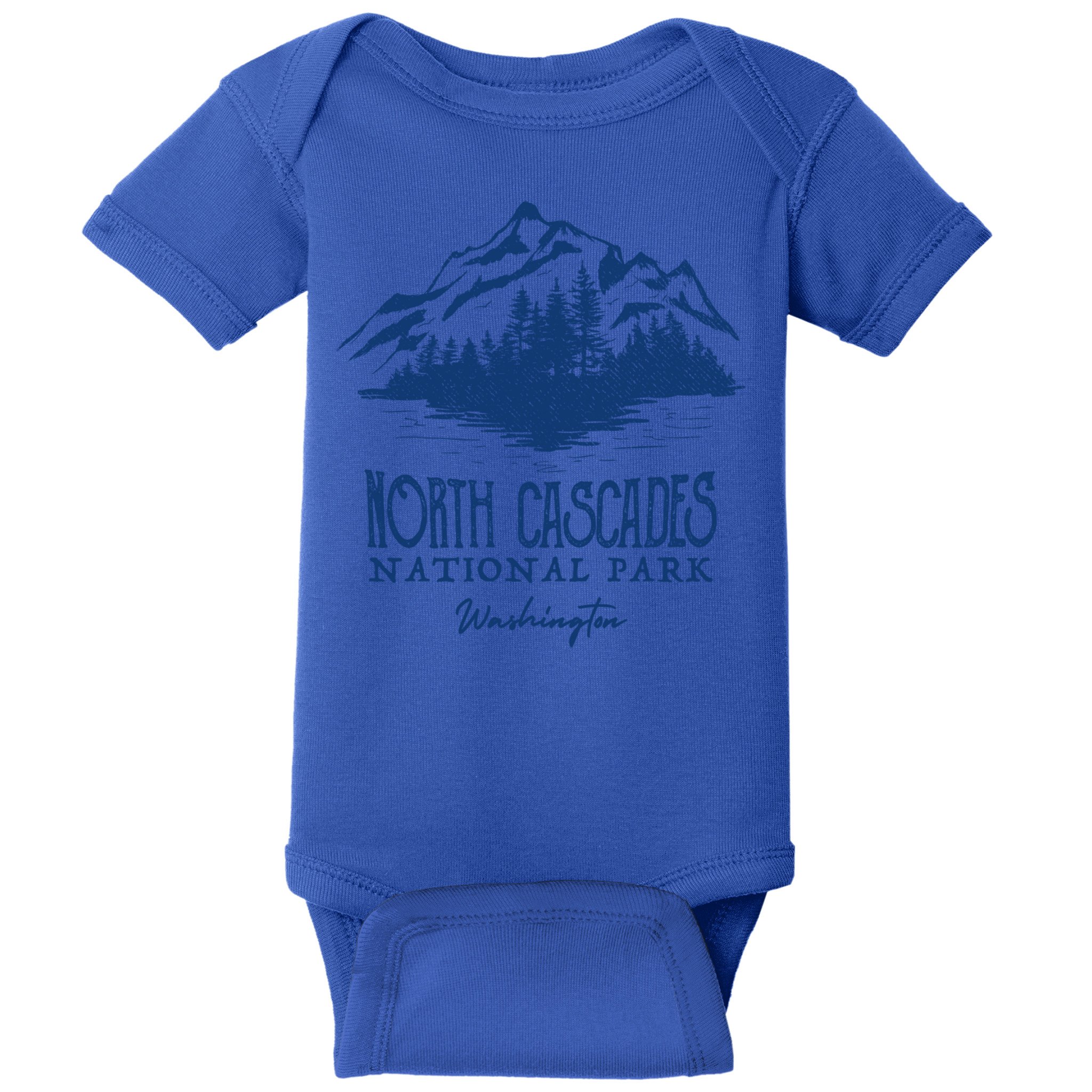 North Cascades National Park Mountain Design Gift Baby Bodysuit