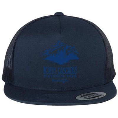 North Cascades National Park Mountain Design Gift Flat Bill Trucker Hat