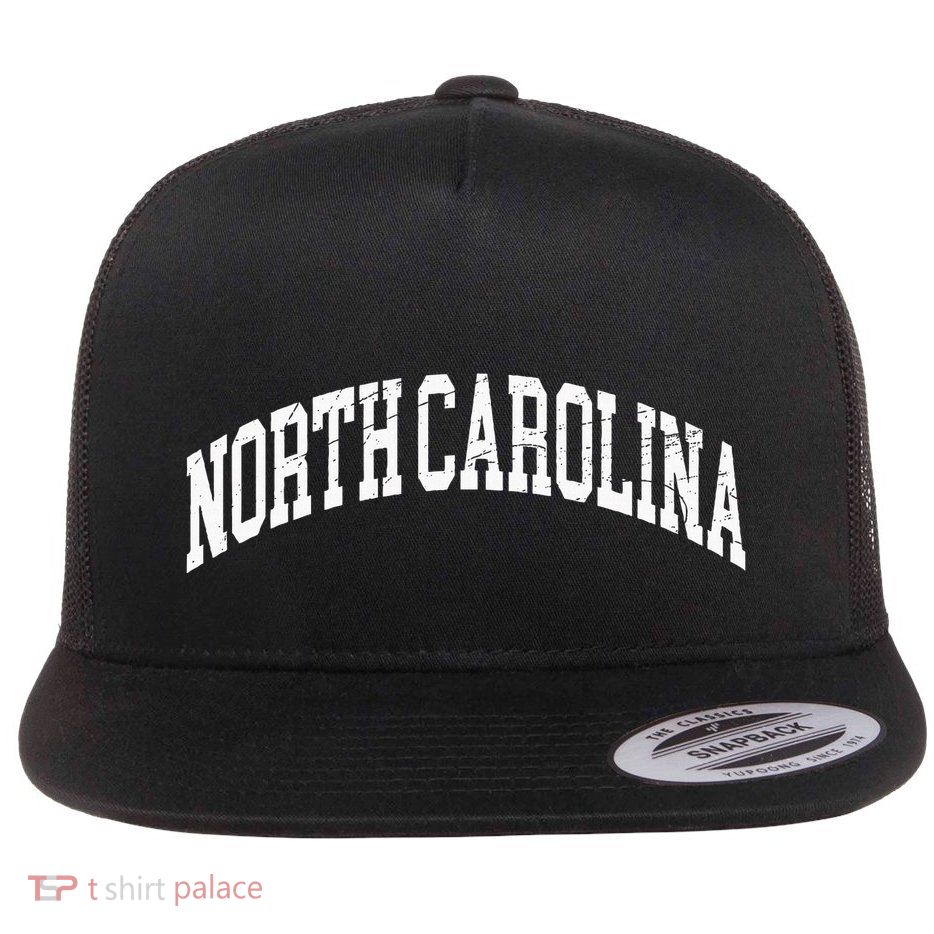North Carolina Nc Worn Design Classic Flat Bill Trucker Hat