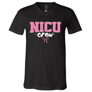 Nicu Crew Nurse For Women Neonatal Intensive Care Unit Team V-Neck T-Shirt