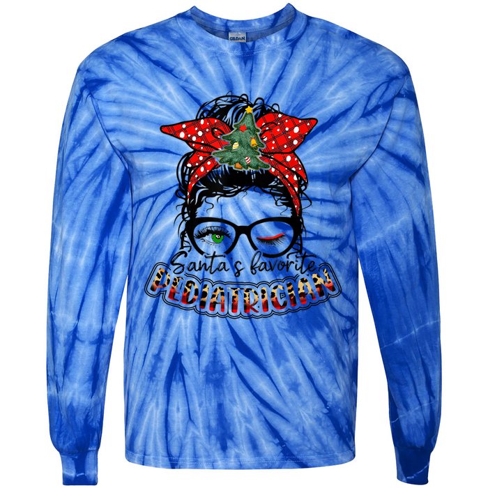 Nurse Christmas Nurse Pediatrician SantaS Favorite Nurse Cute Gift Tie-Dye Long Sleeve Shirt