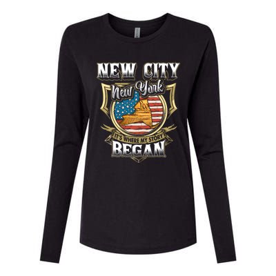 New City New York Usa Flag 4th Of July Gift Womens Cotton Relaxed Long Sleeve T-Shirt