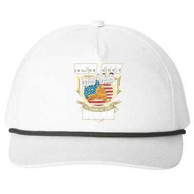 New City New York Usa Flag 4th Of July Gift Snapback Five-Panel Rope Hat