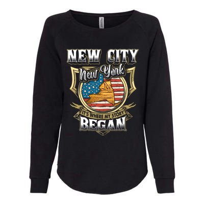 New City New York Usa Flag 4th Of July Gift Womens California Wash Sweatshirt