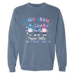 Nicu Crew Nurse Poppin Bottles For The New Years Garment-Dyed Sweatshirt