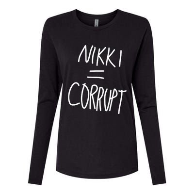 Nikki = Corrupt Womens Cotton Relaxed Long Sleeve T-Shirt