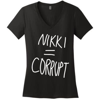 Nikki = Corrupt Women's V-Neck T-Shirt