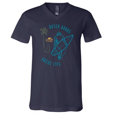 North Carolina NC Beach Bogue Life V-Neck T-Shirt