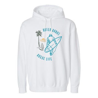 North Carolina NC Beach Bogue Life Garment-Dyed Fleece Hoodie