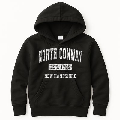 North Conway New Hampshire Nh Vintage Sports Established Des Kids Hoodie