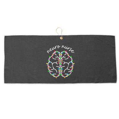 Neuro Crew Nurse Christmas Lights Brain Science Neuroscience Large Microfiber Waffle Golf Towel