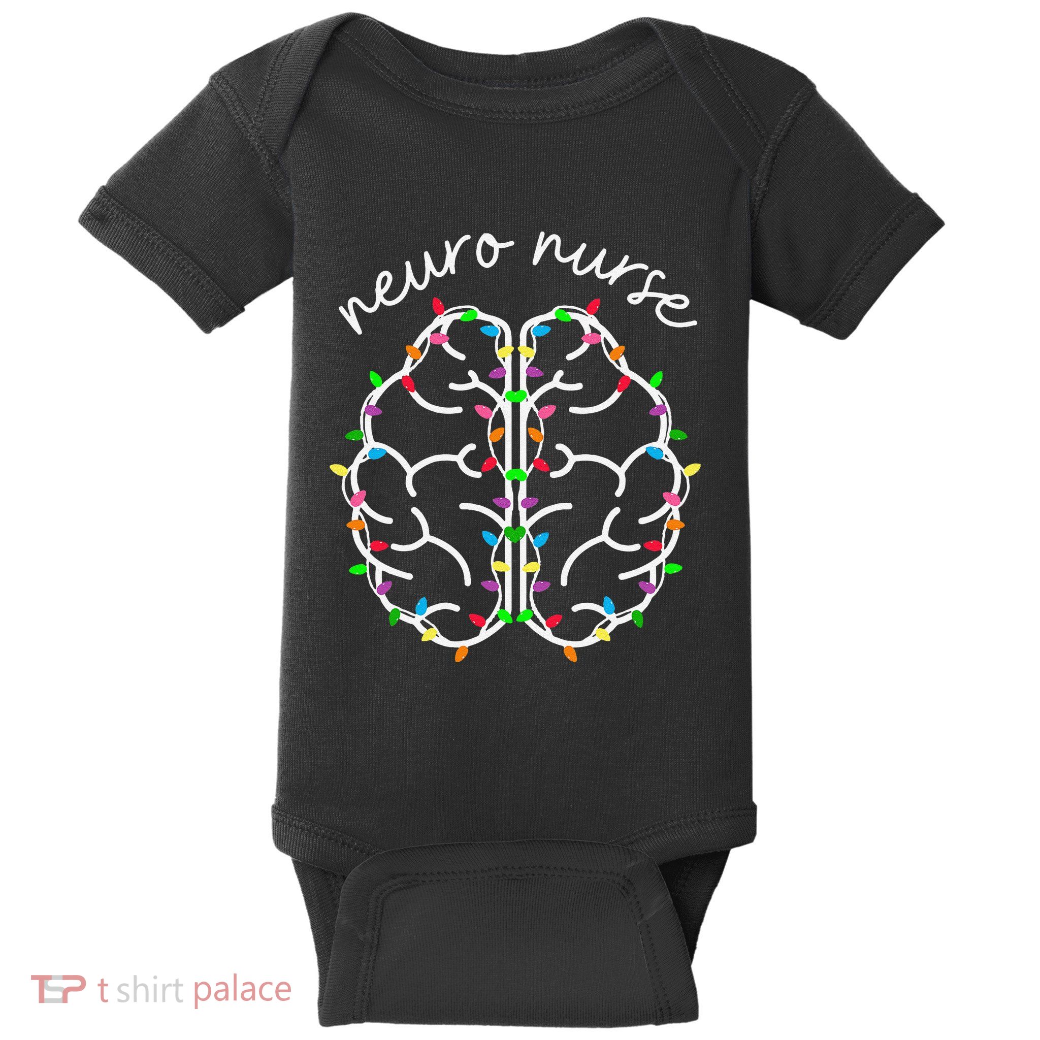 Neuro Crew Nurse Christmas Lights Brain Science Neuroscience Baby Bodysuit