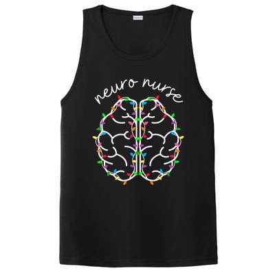 Neuro Crew Nurse Christmas Lights Brain Science Neuroscience PosiCharge Competitor Tank