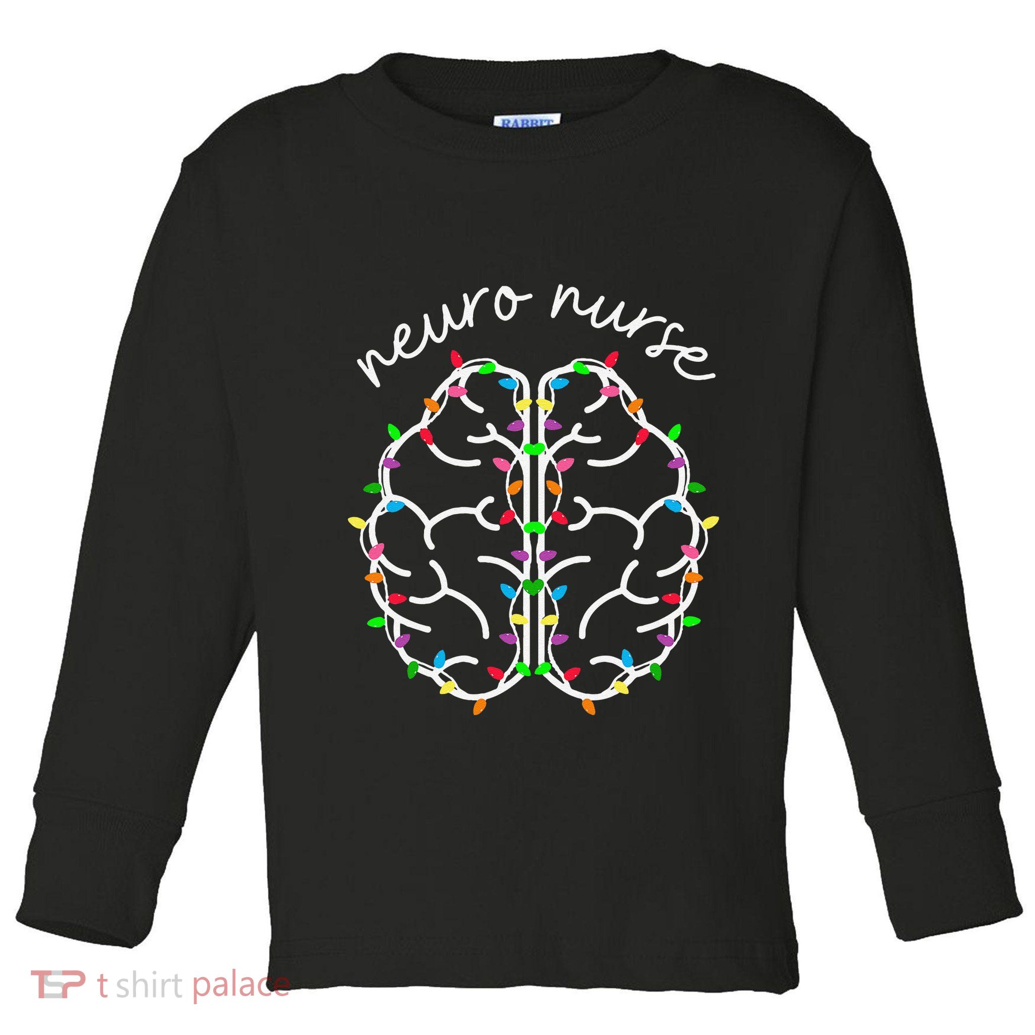 Neuro Crew Nurse Christmas Lights Brain Science Neuroscience Toddler Long Sleeve Shirt
